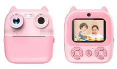 Qasul Mini Sevimli Full HD Kompakt Çocuk Dijital Fotoğraf Makinesi Pembe