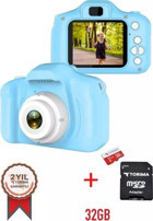 Torima Full HD Kopmakt Çocuk Dijital Fotoğraf Makinesi Mavi