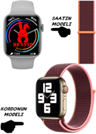 Bunnys Watch 8 Pro Android 45 mm Silikon Kordon Kare Unisex Akıllı Saat Bordo