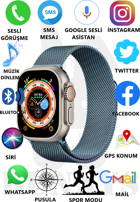Rabbit Store Watch 8 Ultra Android GPS 49 mm Silikon Kordon Oval Unisex Akıllı Saat Çok Renkli