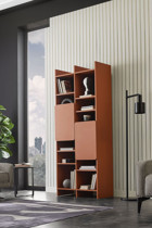 Enza Home Blend 8 Bölmeli 8 Raflı Suntalam 203x81 cm Kiremit Kitaplık