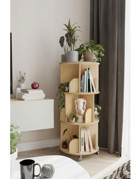 Zeo Wood Design Dekoratif 20 Bölmeli 20 Raflı Ahşap 103x45 cm Kahverengi Kitaplık