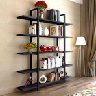 Zizuva Tasarım 5 Bölmeli 5 Raflı Metal 120x30x180 cm Siyah Kitaplık