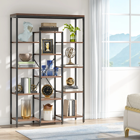 Zizuva Tasarım 14 Bölmeli 14 Raflı Metal 180x120x30 cm Ceviz Kitaplık