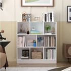 Aden Home Dekoratif 8 Bölmeli 4 Raflı Ahşap 100x60 cm Beyaz Kitaplık