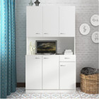 Aden Home Çok Amaçlı Tek Bölmeli Tek Raflı Ahşap 100x60 cm Beyaz Kitaplık