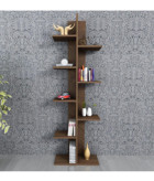 Moonlife Karo 9 Bölmeli 9 Raflı Suntalam 135x45x21 cm Ceviz Kitaplık