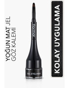 Flormar 1 Suya Dayanıklı Mat Siyah Kalıcı Kalın Uçlu Fırça Jel Eyeliner