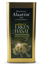 Menemenci Alaattin Soğuk Sıkım Erken Hasat Teneke Sızma Zeytinyağı 5 lt