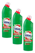 Viking Ultra Yoğun Ada Kokulu Banyo-Mutfak İçin Konsantre Jel Çamaşır Suyu 3x764 ml