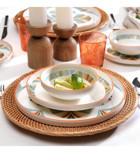 Schafer Iconic 24 Parça 6 Kişilik Desenli Porselen Oval Yemek Takımı