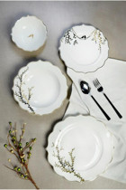 Paçi Chine Flora 24 Parça 6 Kişilik Desenli Bone China Porselen Yuvarlak Yemek Takımı