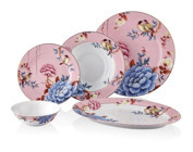 Lamedore Floral 27 Parça 6 Kişilik Desenli Porselen Yuvarlak Yemek Takımı