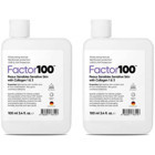 Factor100 Güneş Bariyeri 50 Faktör Yağlı Ciltler İçin Nemlendirici Yağsız Suya Dayanıklı Yüz ve Vücut Güneş Kremi 2x100 ml