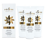 Fromme Sun Lotıon 50 Faktör Tüm Ciltler İçin Leke Karşıtı Nemlendirici Yağsız Suya Dayanıklı Yüz ve Vücut Güneş Kremi 3x50 ml