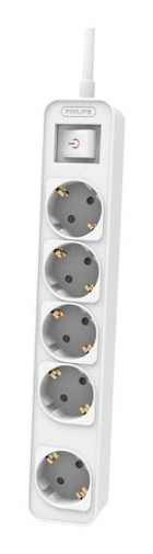 Philips CHP2154W Topraklı Anahtarlı Akım Korumalı 5'li 1.5 m Grup Priz Beyaz