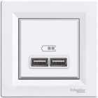 Schneider EPH2700221 Çerçeveli USB Girişli Sıva Üstü İkili Priz Beyaz