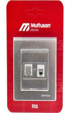 Mutlusan Telefon Çerçeveli Sıva Üstü Tekli Priz Gri