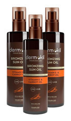 Dermokil E Vitaminli-Havuç Yağı Tüm Vücut İçin Bronzlaştırıcı Yağ 3x200 ml