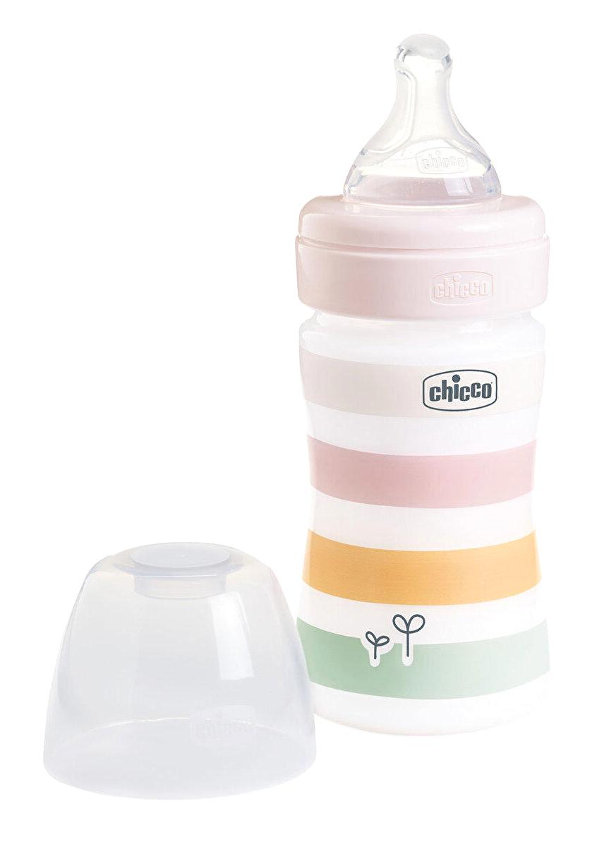 Chicco Wellbeing Cam Gaz Yapmayan Antikolik Yenidoğan Yavaş Akışlı 0-6 Ay Pembe Biberon 150 ml