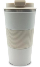 Aliyosso Paslanmaz Çelik-Silikon 500 ml Outdoor Bardak Termos Krem