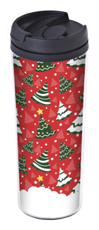 Allmug Let It Snow Plastik 380 ml Outdoor Matara Termos Kırmızı