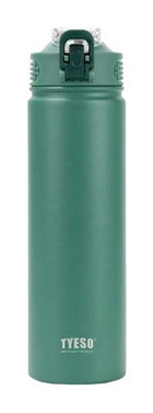 Tyeso Active Color Paslanmaz Çelik 750 ml Pipetli Outdoor Matara Termos Yeşil