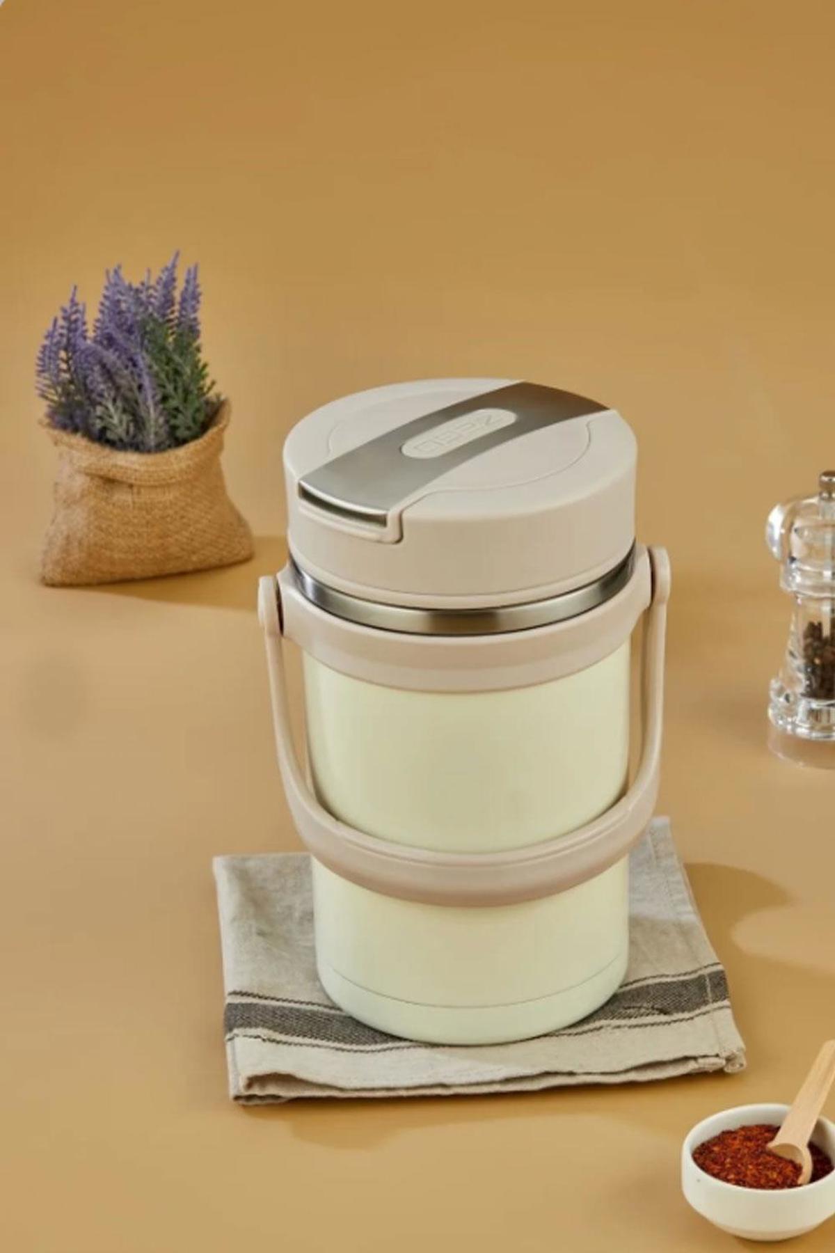 Cooker Paslanmaz Çelik 2 lt Yemek Termos Sarı