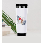 Bk Kişiye Özel İsimli Fotoğraflı Çelik 450 ml Outdoor Bardak Termos Beyaz
