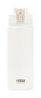 Tyeso Active Color Paslanmaz Çelik 600 ml Pipetli Outdoor Matara Termos Beyaz