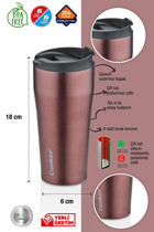 Cooker CKR 2050 Paslanmaz Çelik 400 ml Outdoor Matara Termos Kahverengi