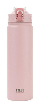 Tyeso Active Color Paslanmaz Çelik 750 ml Pipetli Outdoor Matara Termos Pembe