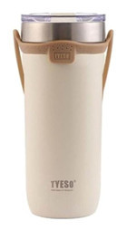 Tyeso Soulmate Paslanmaz Çelik-Silikon 710 ml Outdoor Matara Termos Krem