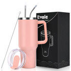 Livole Paslanmaz Çelik 650 ml Pipetli Outdoor Bardak Termos Açık Pembe