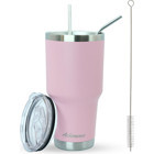 Achimenes Big Pot Paslanmaz Çelik 890 ml Pipetli Outdoor Bardak Termos Pembe