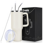 Livole Paslanmaz Çelik 650 ml Pipetli Outdoor Bardak Termos Beyaz
