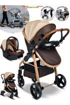 Baby Home 950 Tayla Çift Yönlü Katlanabilir 360 Derece Dönen Tam Yatar Kabin Tipi Travel Sistem Bebek Arabası