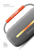 Powerway Beatbox 20 W Işıklı Taşınabilir Gri Bluetooth Kulaklık