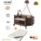 Holmer Coolstyle 15 kg Kapasiteli Ayarlanabilir Katlanabilir 70x110 cm Anne Yanı Park Yatak Bej