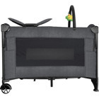Ayvella Çelik 15 kg Kapasiteli Ayarlanabilir Katlanabilir 70x110 cm Anne Yanı Park Yatak Gri-Siyah