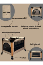 Bebegold Alüminyum 15 kg Kapasiteli Ayarlanabilir Taşınabilir Katlanabilir 70x110 cm Park Yatak