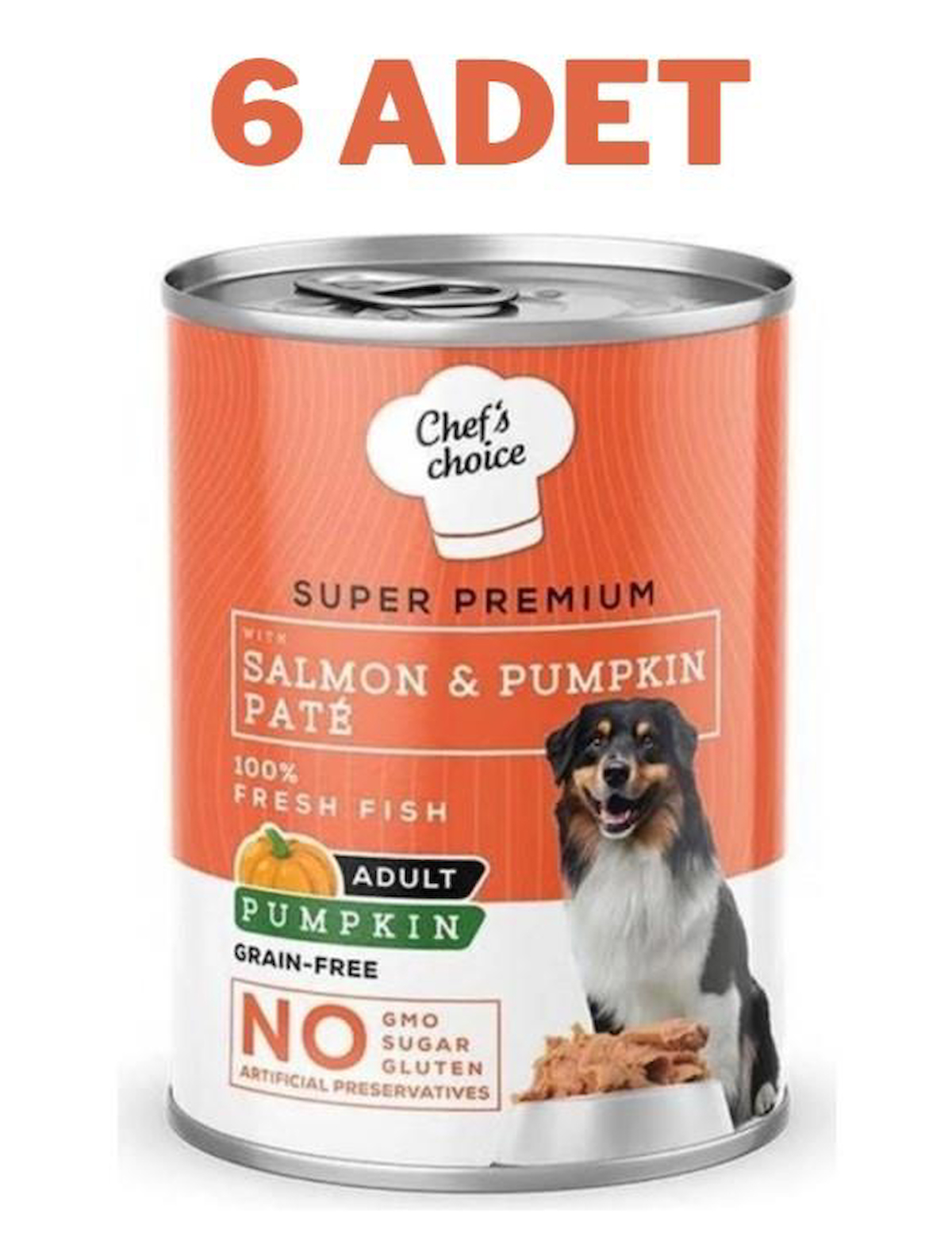 Chefs Chocie Super Premium Balkabaklı-Somonlu Parça Etli Yetişkin Köpek Maması 400 gr 6'lı