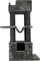 Lotus Furniture Pet Series Cape Town Dikdörgen-Kule Hamaklı Tırmalamalı 3 Katlı İç Mekan Mdf-Peluş Kedi Evi Gri-Kahve