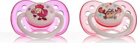 Baby Plus 2'li 5-18 Ay Delikli Ortodontik Kiraz Uçlu Silikon Emzik Pembe