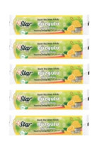 Star Plus Doğada Çözünür Limon Kokulu Büzgülü Büyük Boy 65x70 cm Çöp Poşeti 5x10 adet Sarı