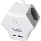 Vea VE-G903YC 3'lü Soket 1.5 metre 2'li USB Kablolu Çiftli Akım Korumalı Priz