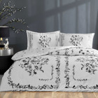 Linens Sc Allday Nelson Pamuk Dört Mevsim 200x220 cm Çarşaflı Lastikli Çiçekli Çift Kişilik Nevresim Takımı Beyaz
