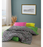 Cozy Home Popping Colors 160x220 cm Lastikli Çarşaflı Geometrik Tek Kişilik Nevresim Takımı Yeşil