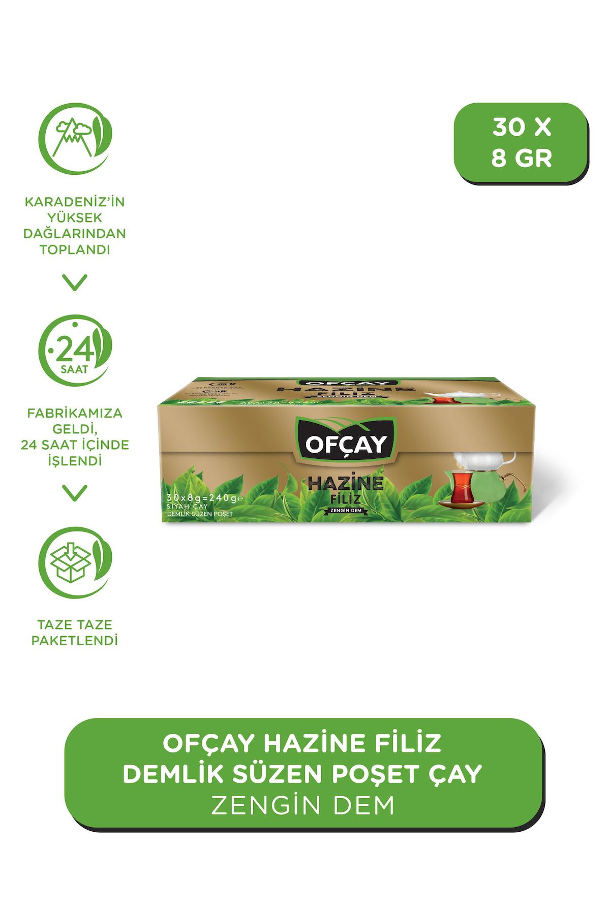 Ofçay Hazine Organik Demlik Poşet Siyah Çay 8 gr 30'lu