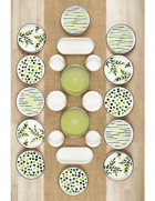 Kitchen Life Greentree Stackable 22 Parça 12 Kişilik Çok Renkli Desenli Seramik Kahvaltı Takımı